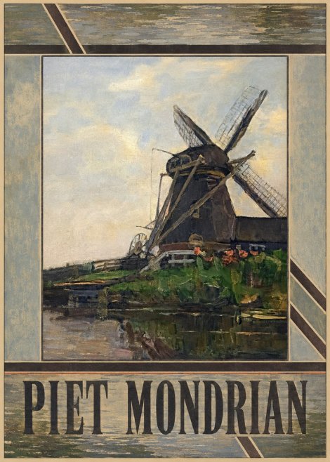 Piet Mondrian Windmill by the Water I No5 - Affiche