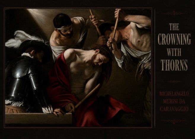 Michelangelo Merisi da Caravaggio The Crowning with Thorns I No3 - Affiche