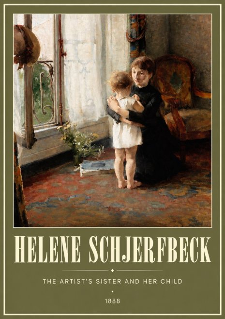 Helene Schjerfbeck The Artist's Sister and Her Child No3 - Affiche