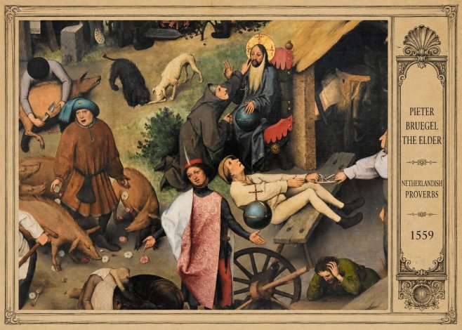 Pieter Bruegel Netherlandish Proverbs IV No3 - Affiche