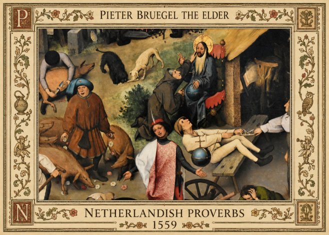 Pieter Bruegel Netherlandish Proverbs IV No5 - Affiche