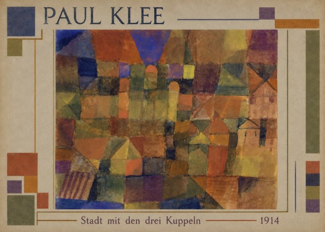Paul Klee Stadt Mit Den Drei Kuppeln No1 - Affiche