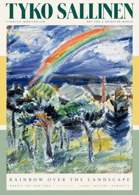 Tyko Sallinen Rainbow over the Landscape No4 - Affiche