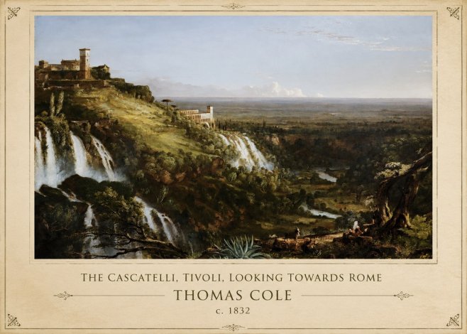 Thomas Cole The Cascatelli, Tivoli, Looking Towards Rome No1 - Affiche