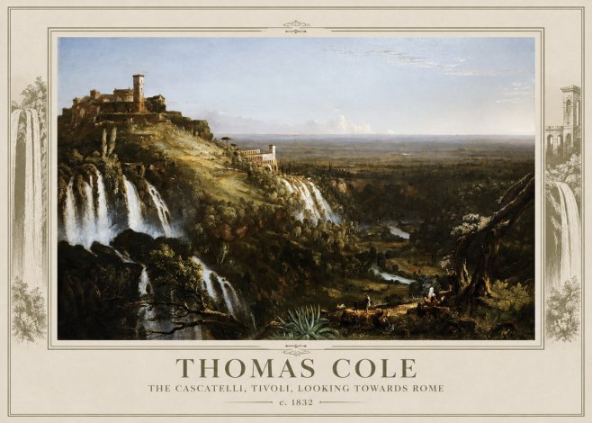 Thomas Cole The Cascatelli, Tivoli, Looking Towards Rome No3 - Affiche