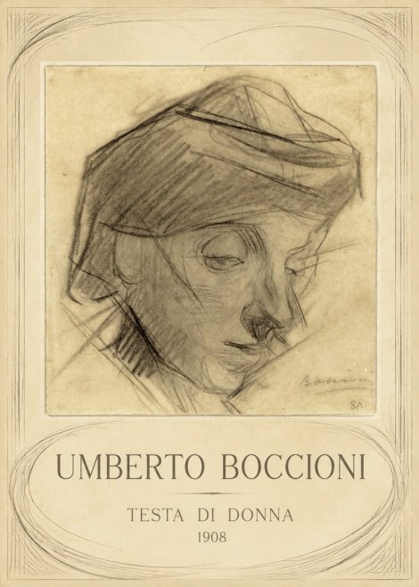 Umberto Boccioni Testa Di Donna No4 - Affiche
