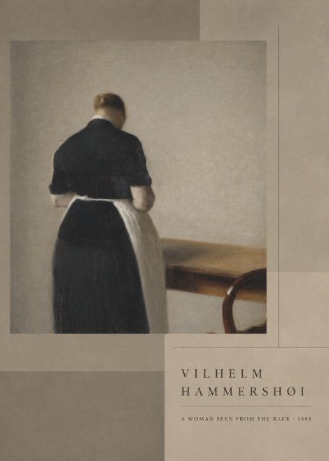 Vilhelm Hammershøi A Woman Seen from the Back No6 - Affiche