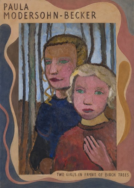 Paula Modersohn-Becker Two Girls in Front of Birch Trees No3 - Affiche