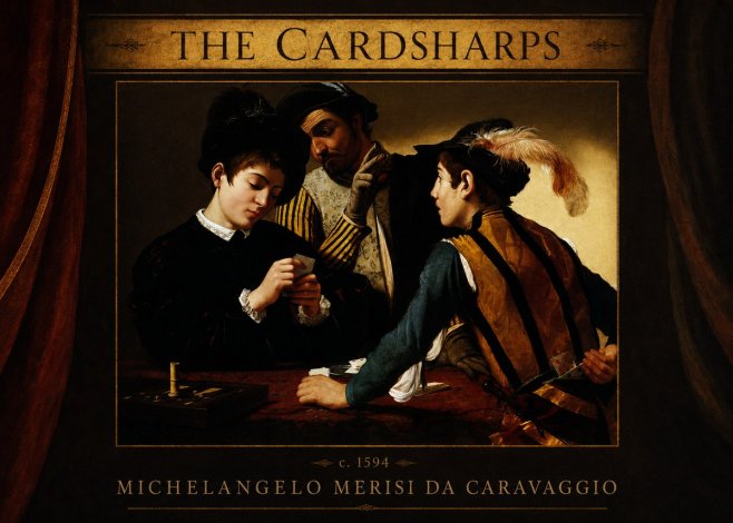 Michelangelo Merisi da Caravaggio The Cardsharps II No3 - Affiche