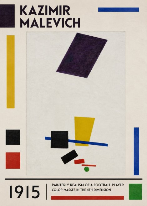 Kazimir Malevich Painterly Realism of a Football Player Color Masses in the 4Th Dimension No1 - Affiche