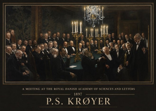 P.S. Krøyer A Meeting at the Royal Danish Academy of Sciences and Letters No1 - Affiche