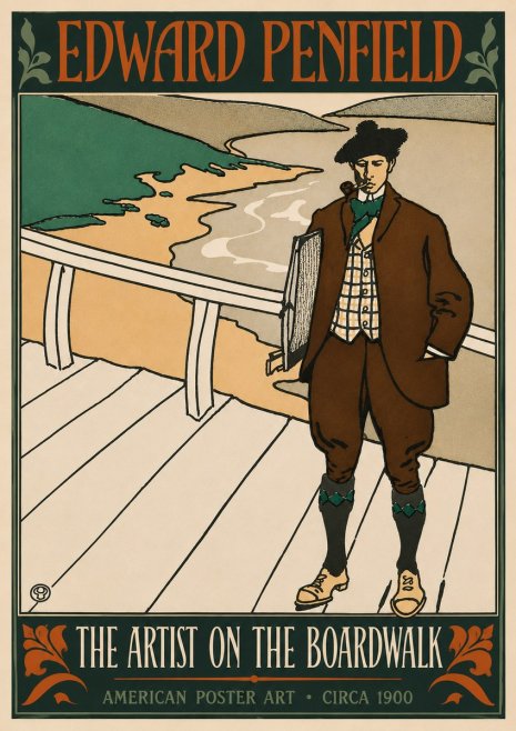 Edward Penfield The Artist on the Boardwalk No4 - Affiche