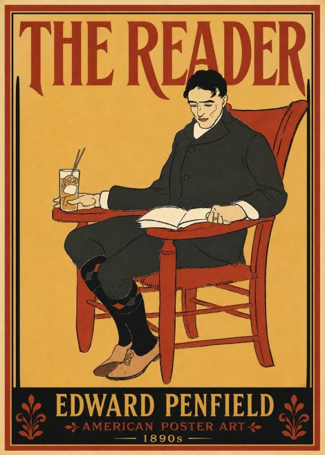 Edward Penfield The Reader II No6 - Affiche