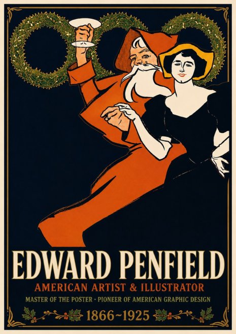 Edward Penfield Christmas. Cheer No4 - Affiche