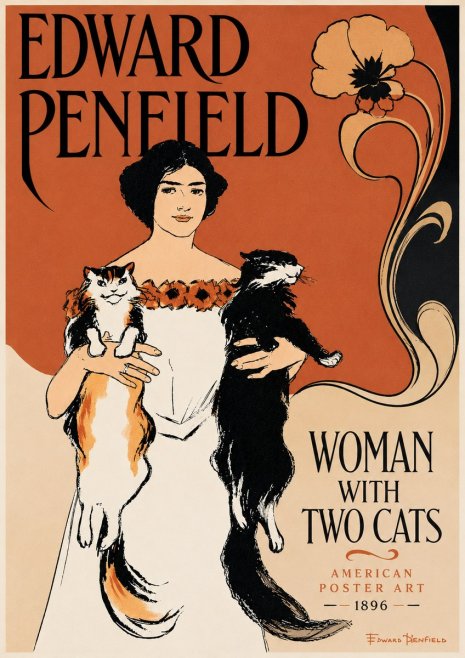 Edward Penfield Woman with Two Cats No6 - Affiche