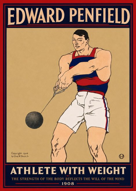 Edward Penfield Athlete with Weight No2 - Affiche