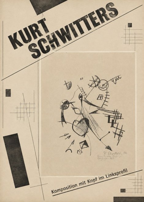 Kurt Schwitters Komposition Mit Kopf Im Linksprofil No3 - Affiche