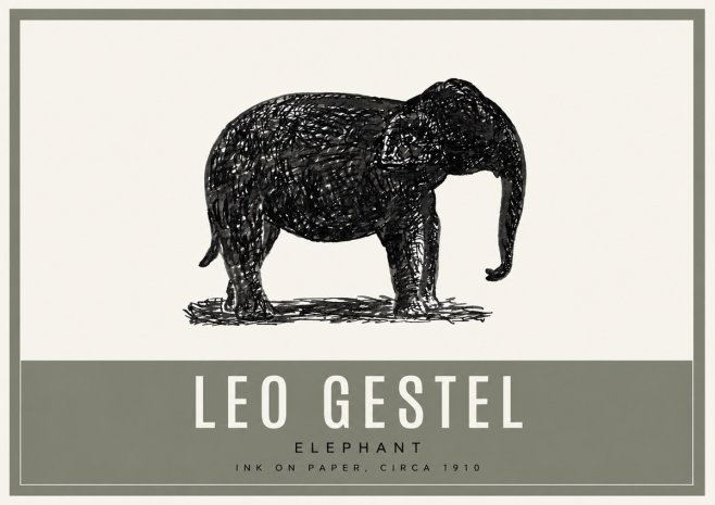 Leo Gestel Elephant No2 - Affiche