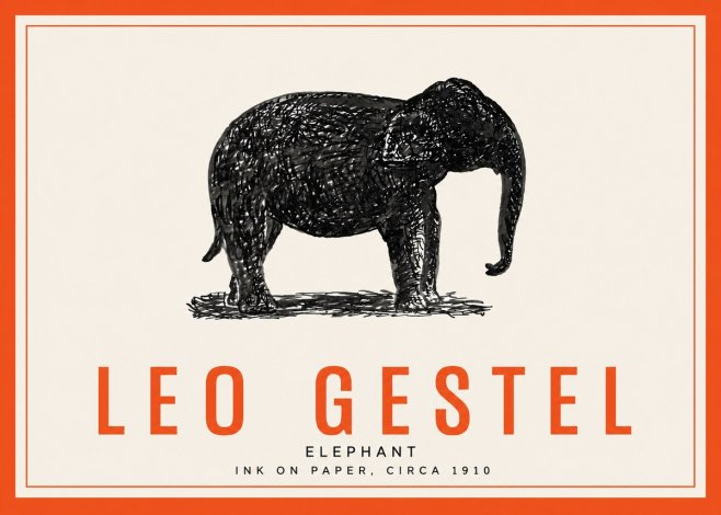 Leo Gestel Elephant No3 - Affiche