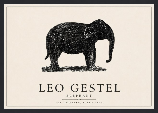 Leo Gestel Elephant No4 - Affiche