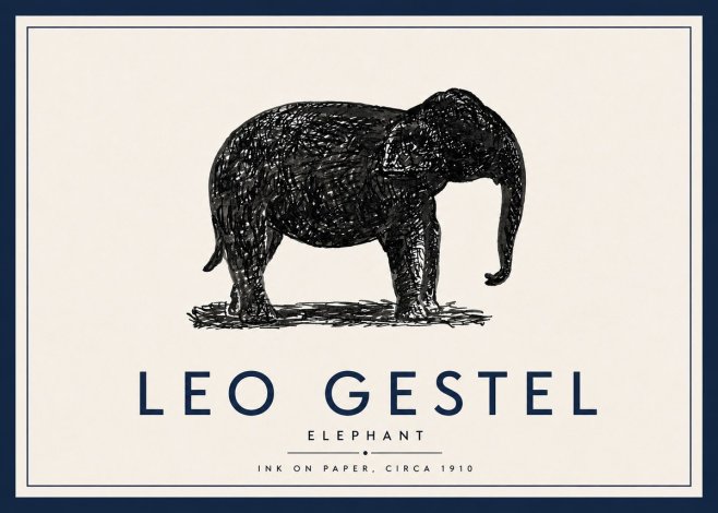 Leo Gestel Elephant No5 - Affiche