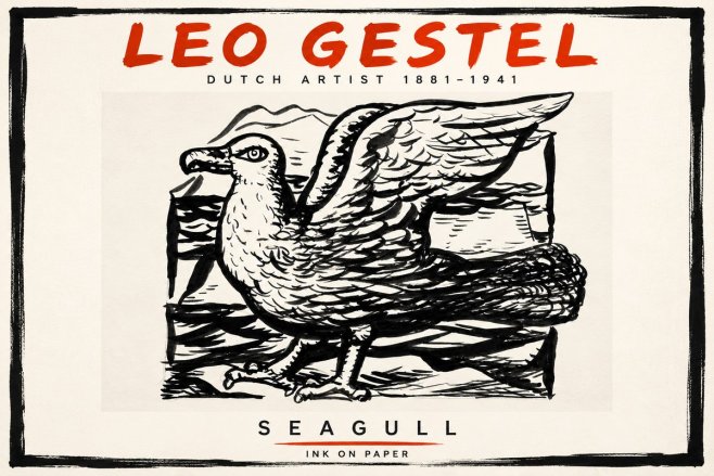 Leo Gestel Seagull No3 - Affiche