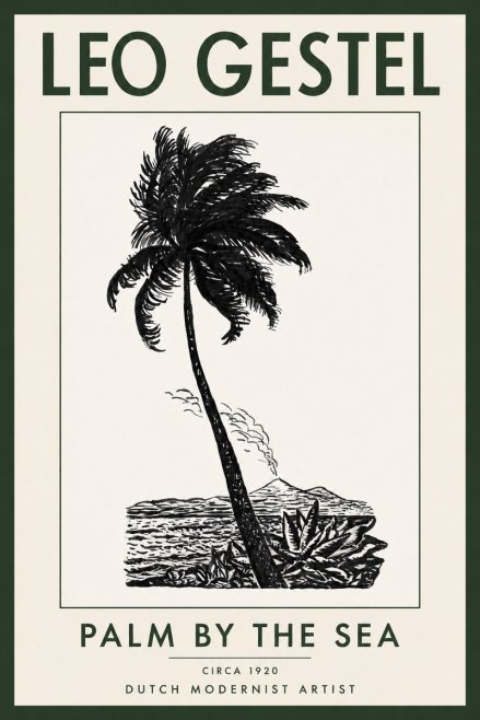 Leo Gestel Palm by the Sea No2 - Affiche