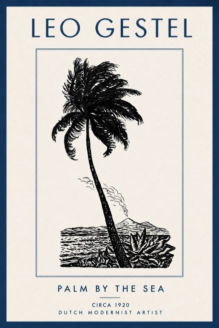 Leo Gestel Palm by the Sea No3 - Affiche