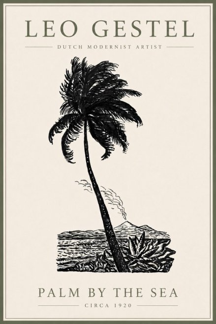 Leo Gestel Palm by the Sea No6 - Affiche
