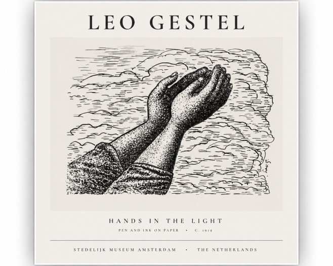Leo Gestel Hands in the Light No1 - Affiche
