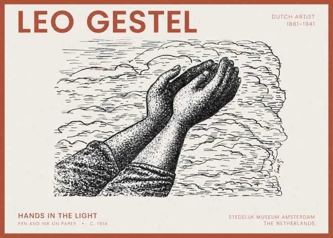 Leo Gestel Hands in the Light No2 - Affiche