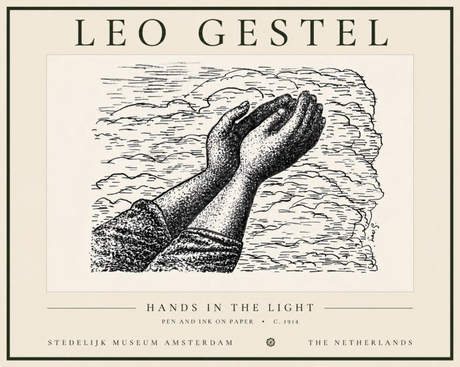 Leo Gestel Hands in the Light No5 - Affiche