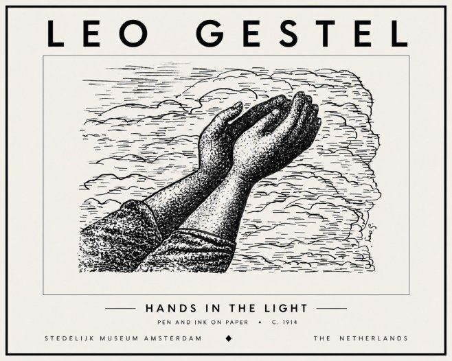 Leo Gestel Hands in the Light No6 - Affiche