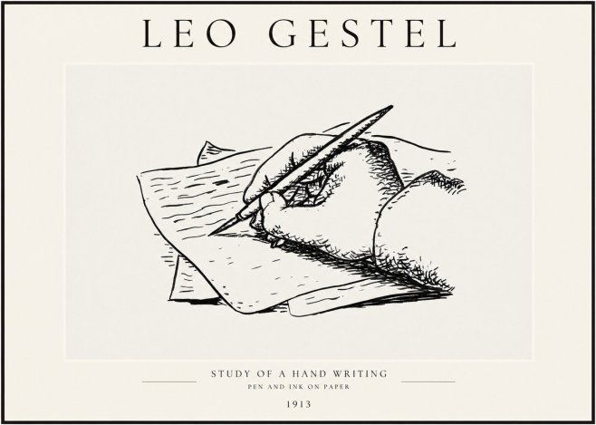 Leo Gestel Study of a Hand Writing No1 - Affiche