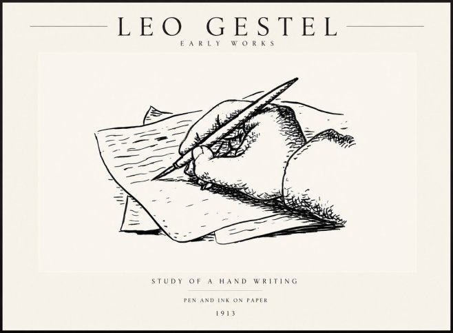 Leo Gestel Study of a Hand Writing No3 - Affiche