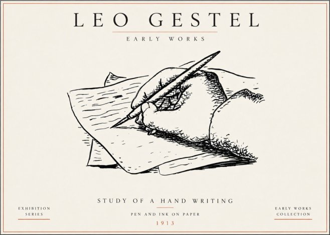 Leo Gestel Study of a Hand Writing No5 - Affiche
