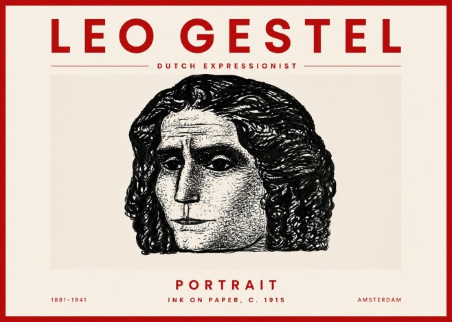 Leo Gestel Portrait No5 - Affiche
