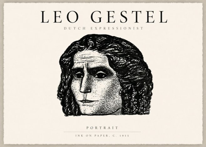 Leo Gestel Portrait No6 - Affiche