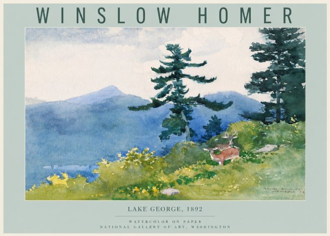 Winslow Homer Lake George, 1892 No2 - Affiche