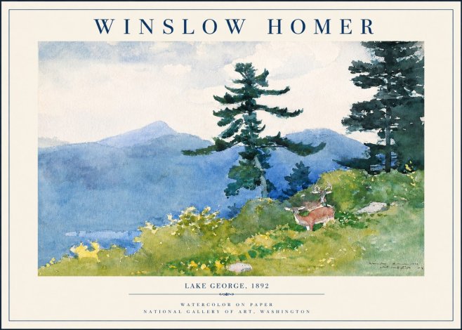 Winslow Homer Lake George, 1892 No3 - Affiche