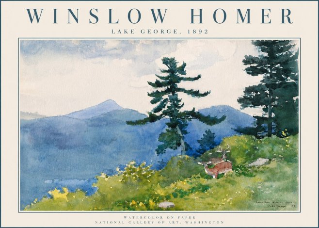 Winslow Homer Lake George, 1892 No6 - Affiche
