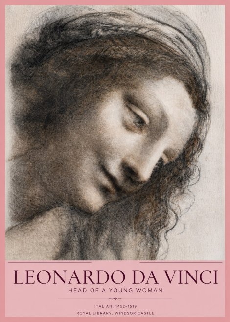 Leonardo da Vinci Head of a Young Woman I No3 - Affiche