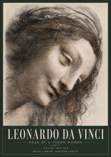 Leonardo da Vinci Head of a Young Woman I No5 - Affiche