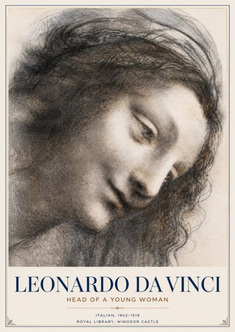 Leonardo da Vinci Head of a Young Woman I No6 - Affiche