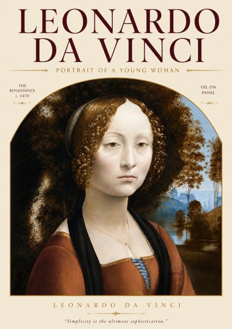 Leonardo da Vinci Portrait of a Young Woman I No4 - Affiche