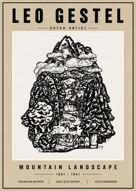 Leo Gestel Mountain Landscape No3 - Affiche
