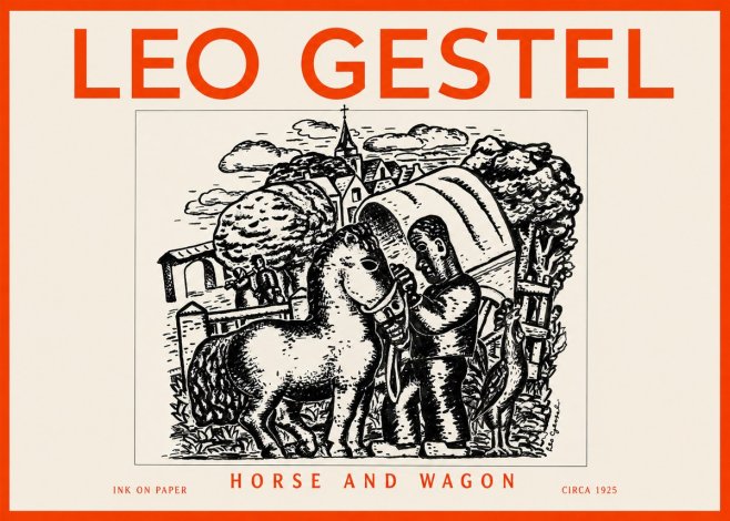 Leo Gestel Horse and Wagon No2 - Affiche