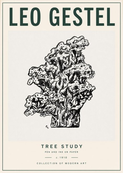 Leo Gestel Tree Study No4 - Affiche