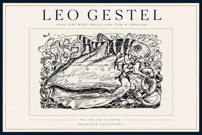 Leo Gestel Still Life with Shells and Fish No3 - Affiche