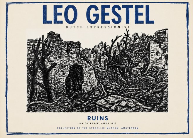 Leo Gestel Ruins No3 - Affiche